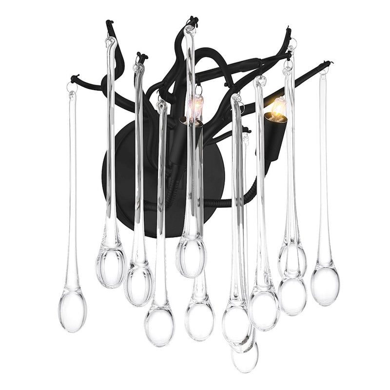 CWI Lighting Anita 2 Light Wall Light, Black