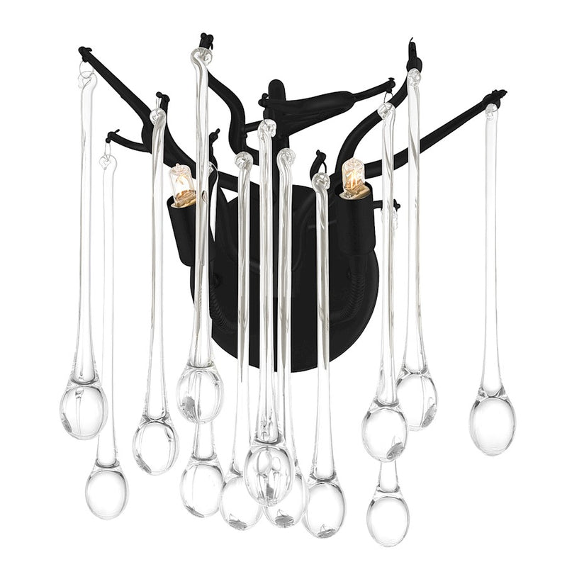 CWI Lighting Anita 2 Light Wall Light, Black