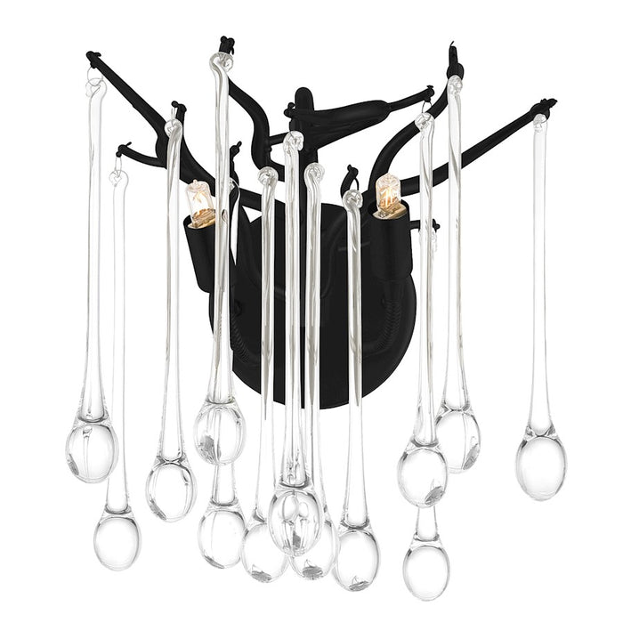 CWI Lighting Anita 2 Light Wall Light, Black