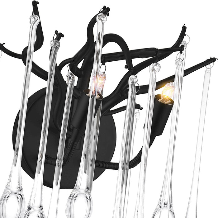 CWI Lighting Anita 2 Light Wall Light, Black