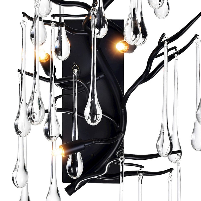 CWI Lighting Anita 3 Light Wall Light, Black