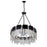 CWI Glacier 10 Light Down Chandelier, Polished Nickel/Black