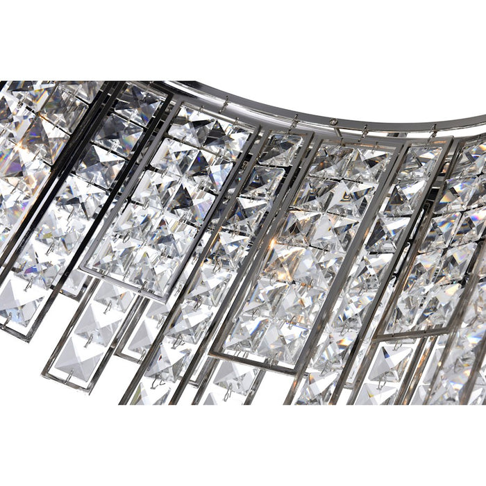 CWI Glacier 10 Light Down Chandelier, Polished Nickel/Black