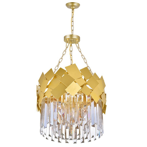 CWI Lighting Panache 4 Light Down Chandelier, Medallion Gold - 1100P16-4-169