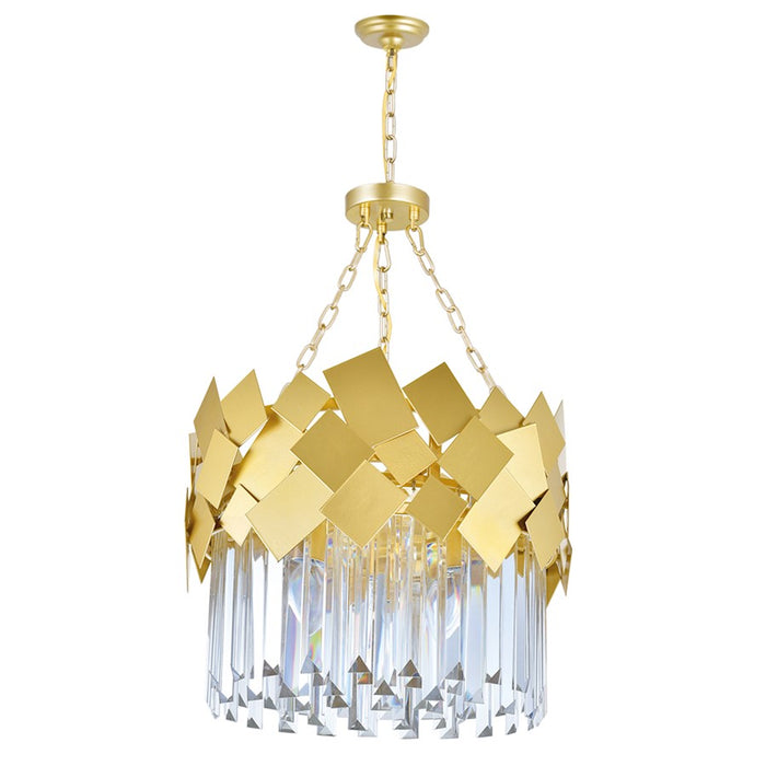 CWI Lighting Panache 4 Light Down Chandelier, Medallion Gold
