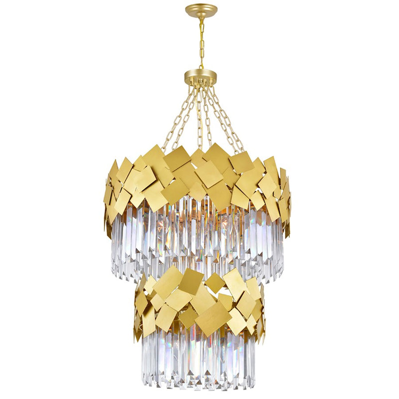 CWI Lighting Panache 10 Light Down Chandelier, Medallion Gold