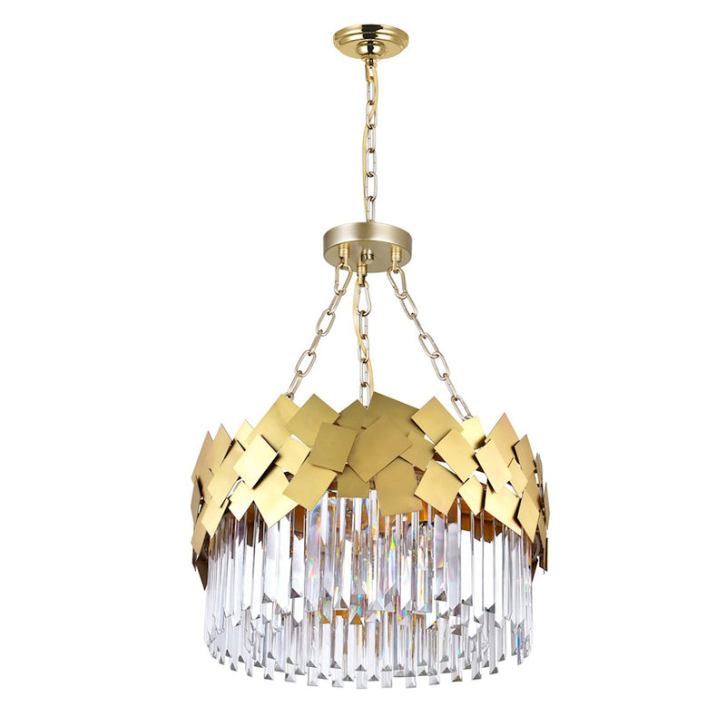 CWI Lighting Panache 6 Light Down Chandelier, Medallion Gold