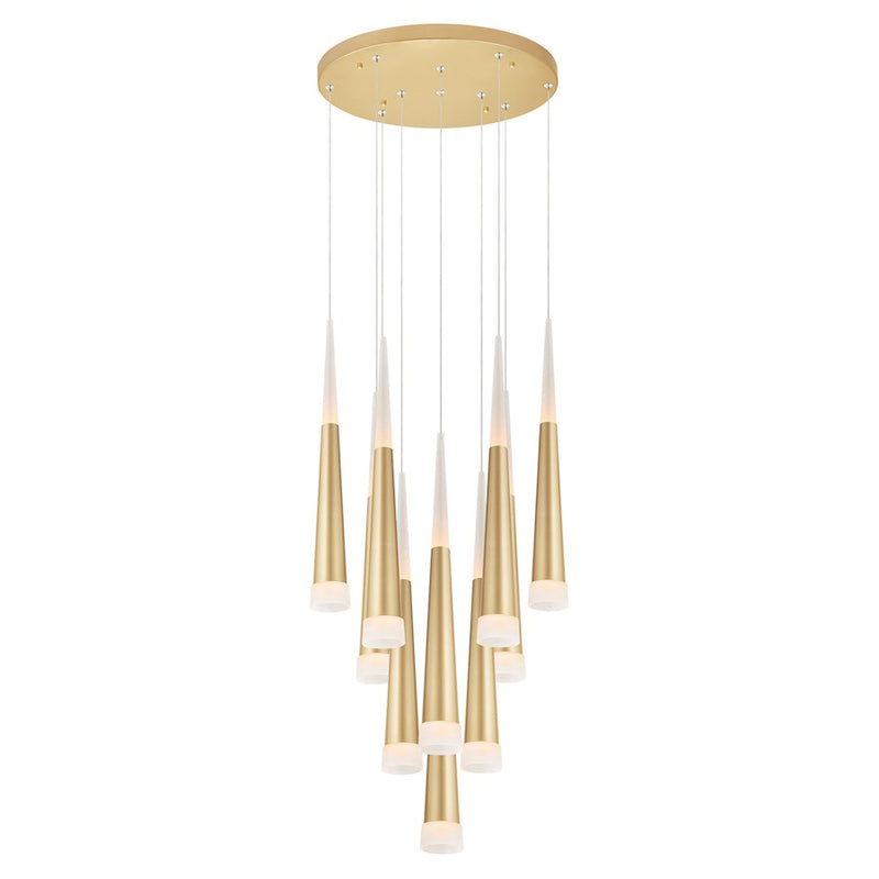 CWI Lighting Andes 16" Multi Pendant, Satin Gold
