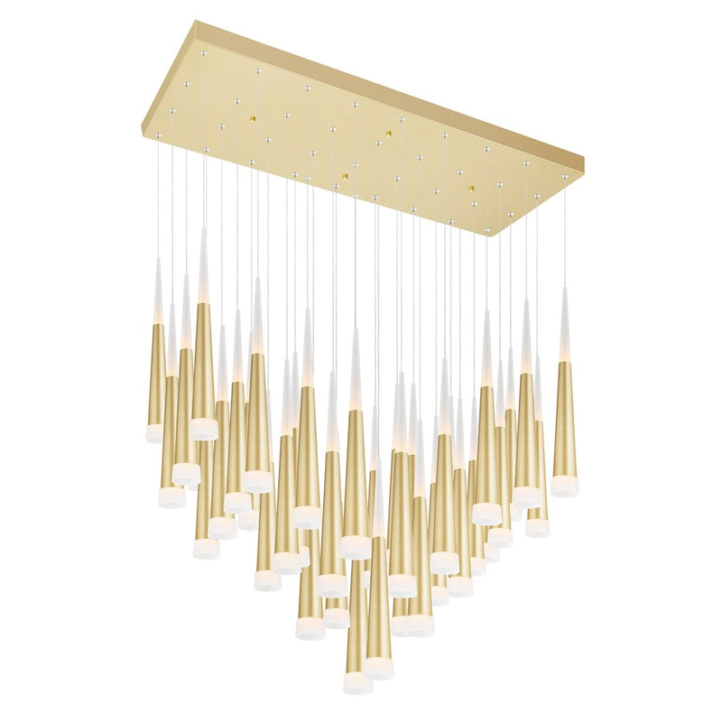 CWI Lighting Andes 38" Multi Pendant, Satin Gold