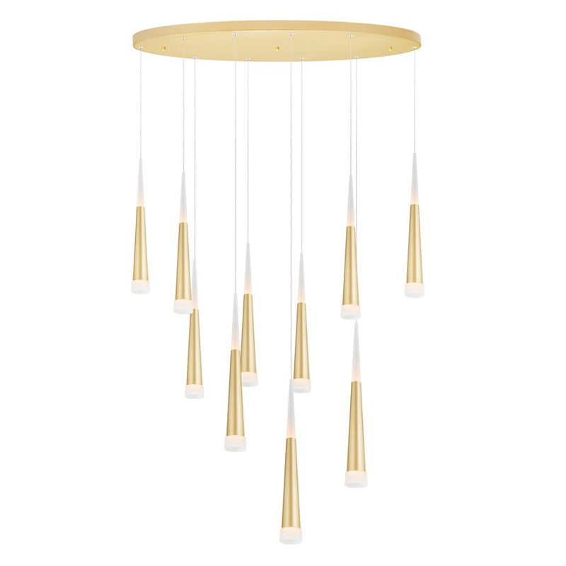 CWI Lighting Andes 40" Multi Pendant, Satin Gold