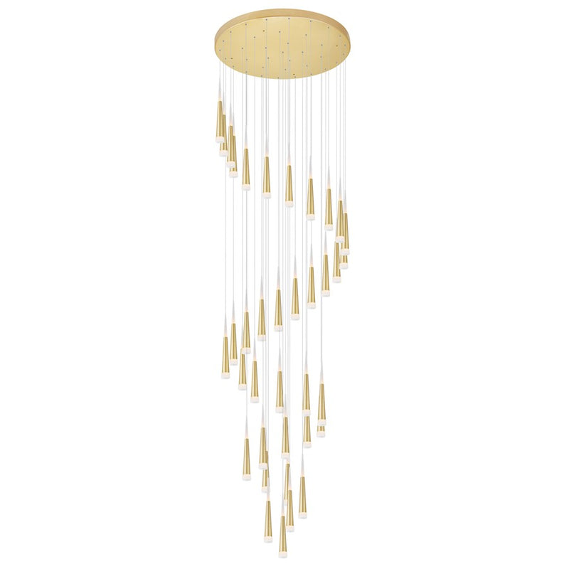 CWI Lighting Andes Conical Multi Pendant, Satin Gold