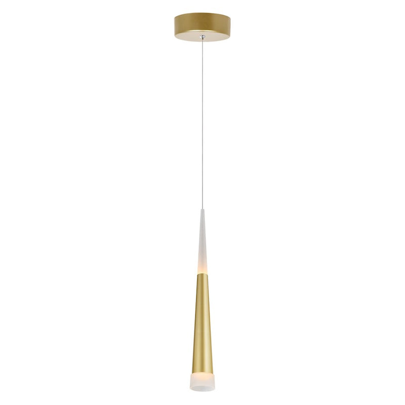 CWI Lighting Andes Down Mini Pendant, Satin Gold