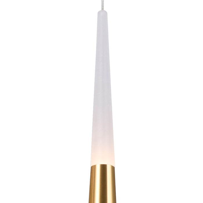 CWI Lighting Andes Down Mini Pendant, Satin Gold