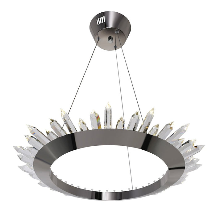 CWI Lighting Arctic Queen 24" Up Chandelier, Polished Nickel