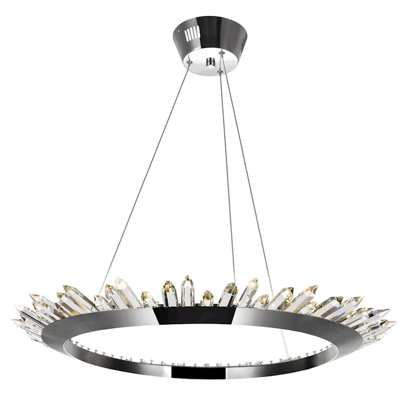 CWI Lighting Arctic Queen 32" Up Chandelier, Polished Nickel