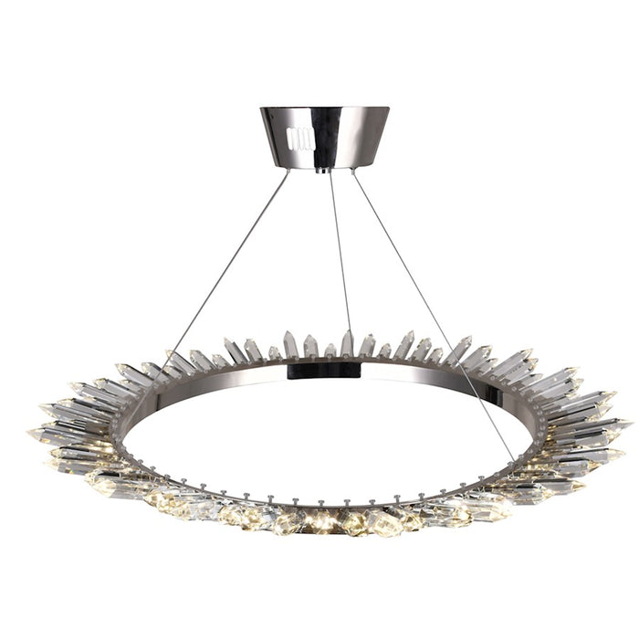 CWI Lighting Arctic Queen 32" Up Chandelier, Polished Nickel