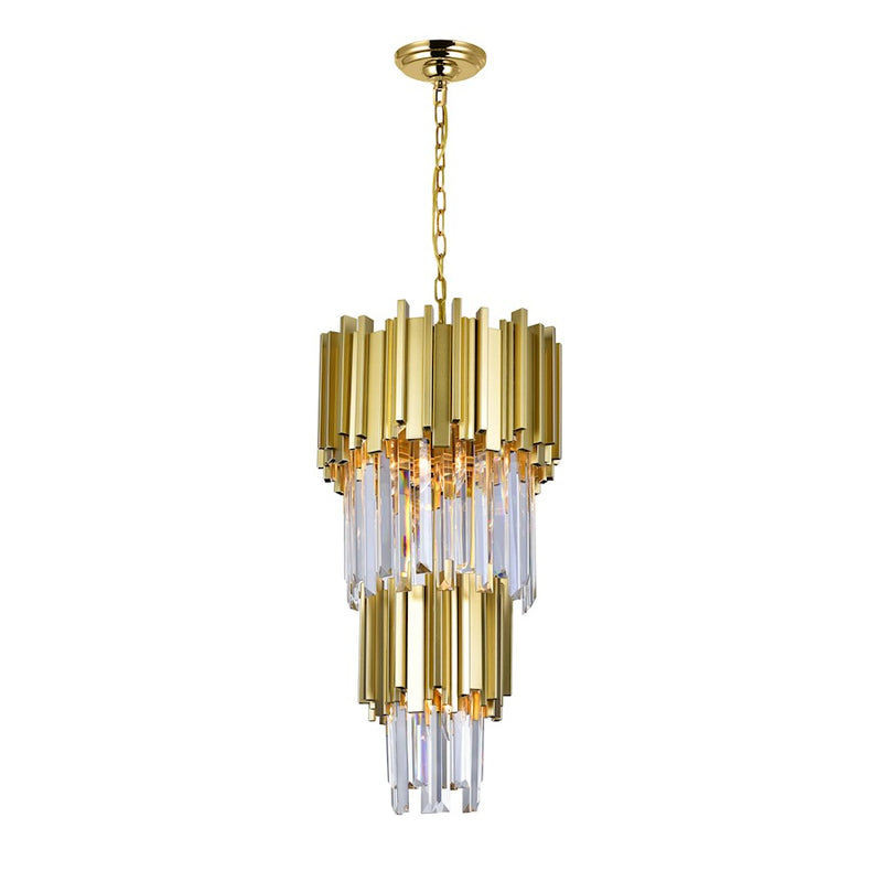 CWI Lighting Deco 4 Light Down Mini Chandelier, Medallion Gold