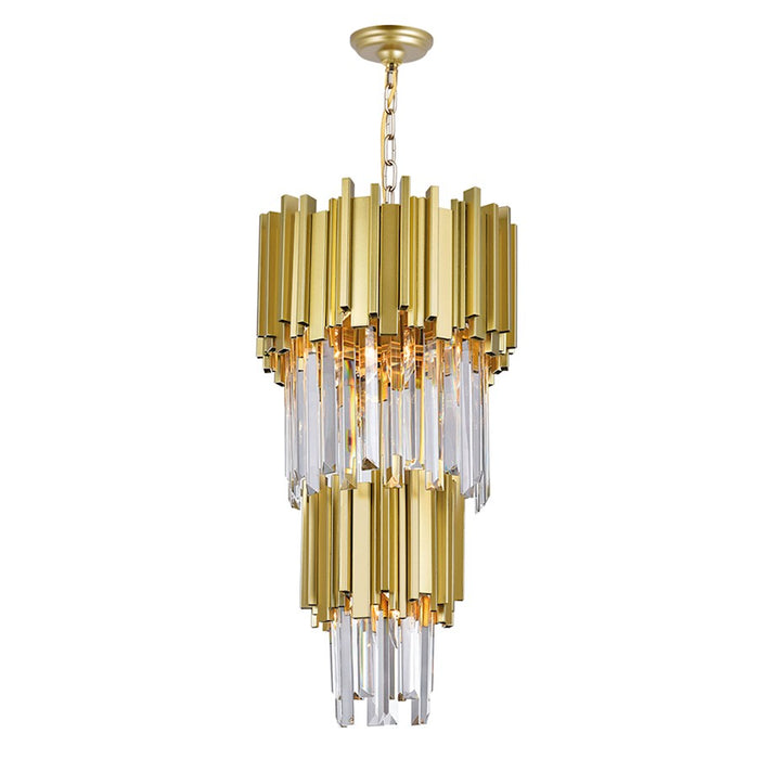 CWI Lighting Deco 4 Light Down Mini Chandelier, Medallion Gold