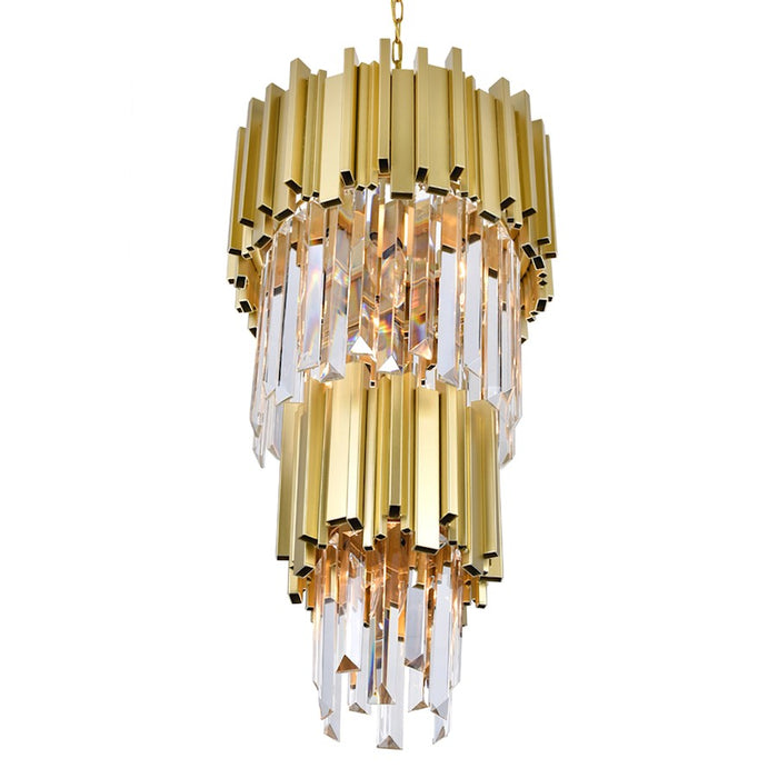 CWI Lighting Deco 4 Light Down Mini Chandelier, Medallion Gold