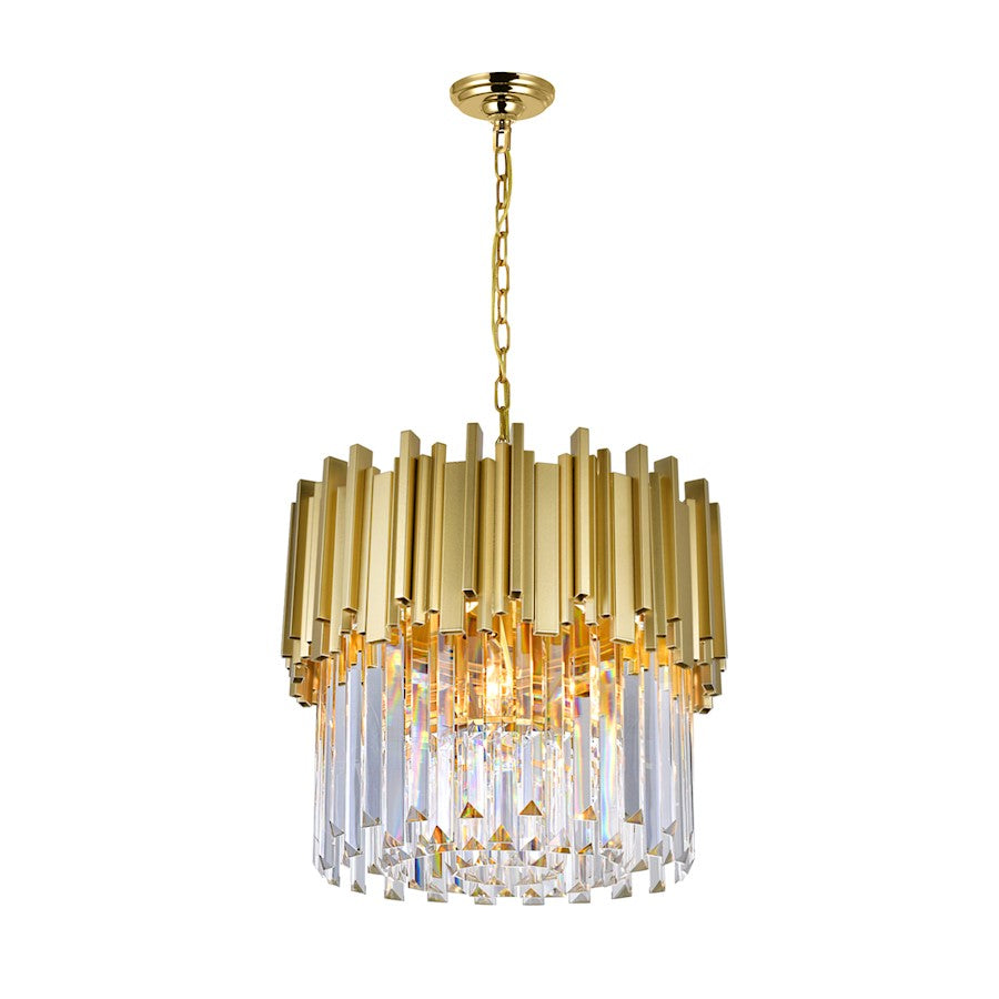 CWI Lighting Deco 4 Light Down Chandelier, Medallion Gold - 1112P16-4-169