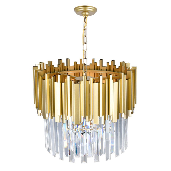 CWI Lighting Deco 4 Light Down Chandelier, Medallion Gold