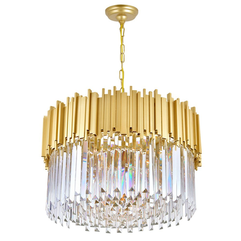 CWI Lighting Deco 7 Light Down Chandelier, Medallion Gold