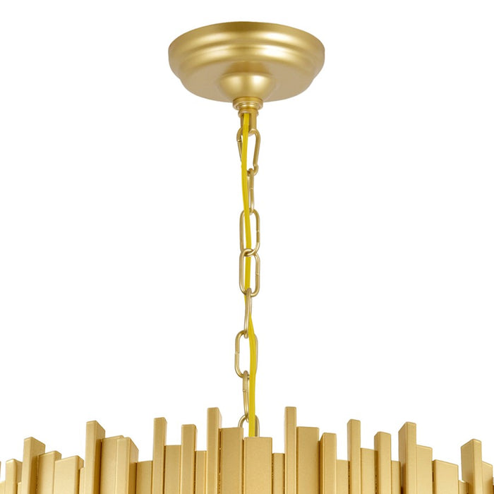 CWI Lighting Deco 7 Light Down Chandelier, Medallion Gold