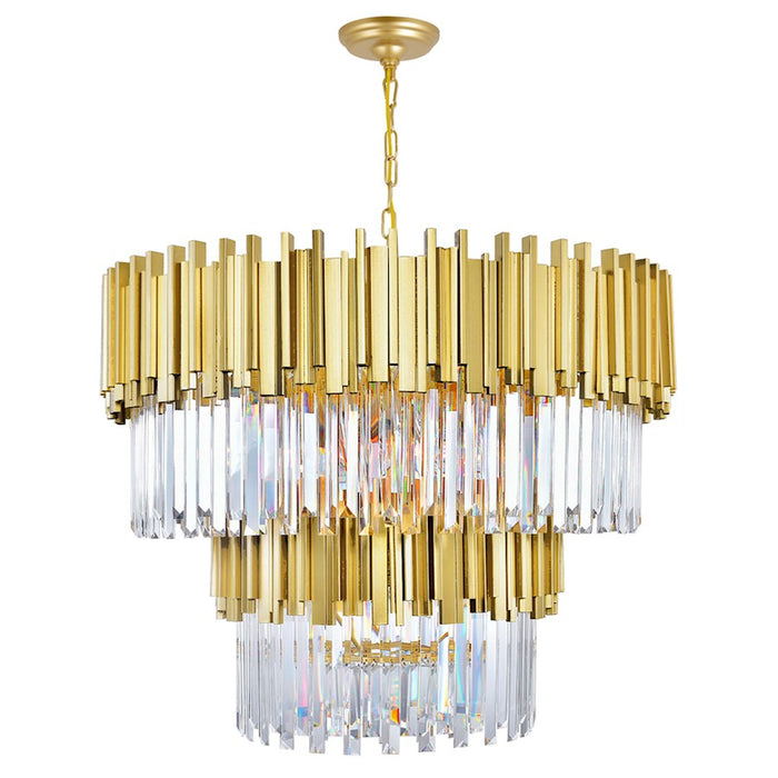 CWI Lighting Deco 12 Light Down Chandelier, Medallion Gold