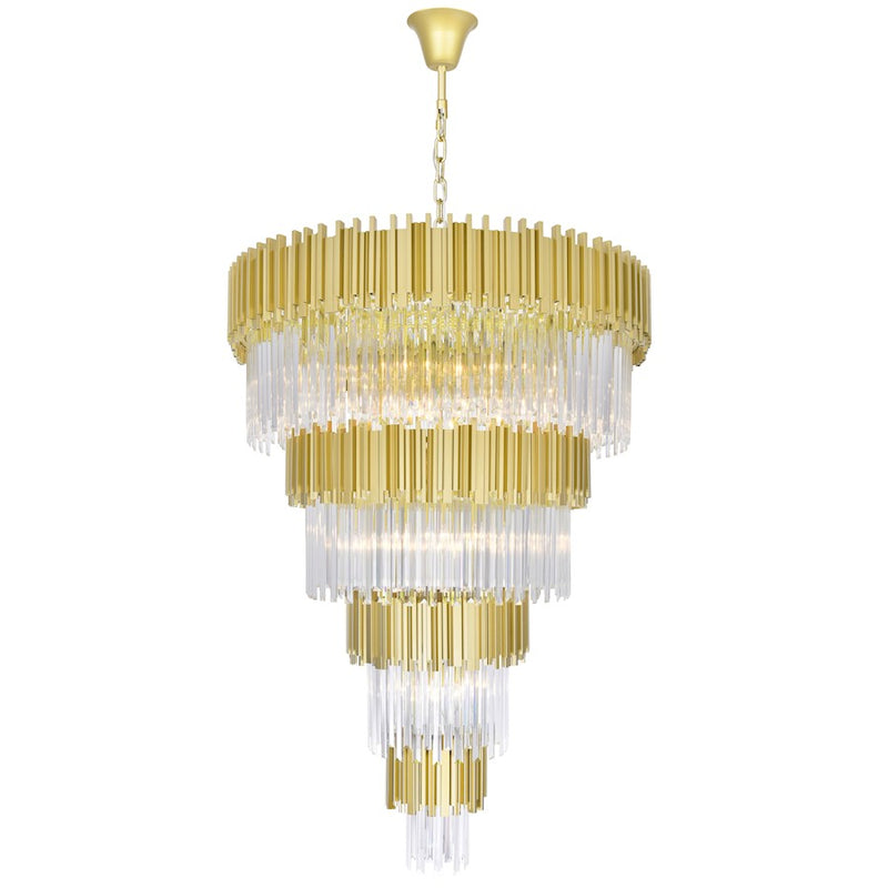 CWI Lighting Deco 34 Light Down Chandelier, Medallion Gold