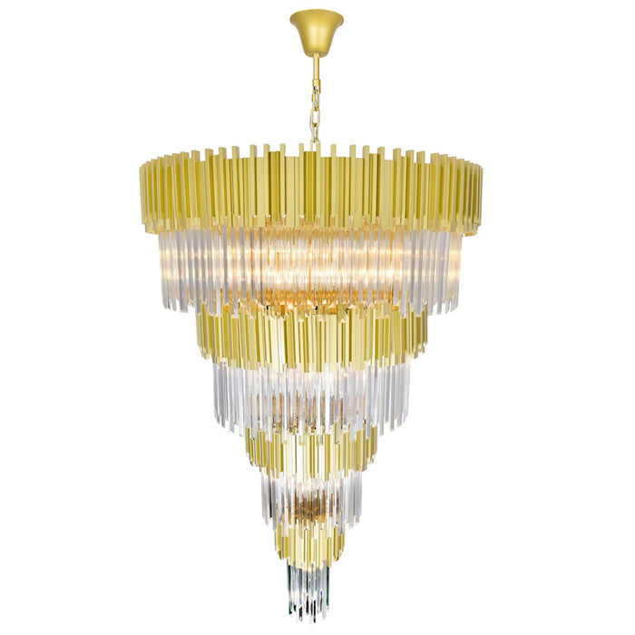 CWI Lighting Deco 34 Light Down Chandelier, Medallion Gold