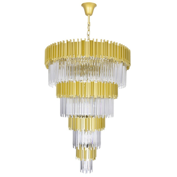 CWI Lighting Deco 34 Light Down Chandelier, Medallion Gold