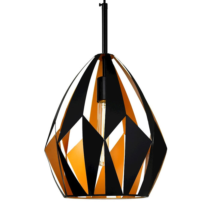 CWI Lighting Oxide 1 Light 12" Down Pendant, Black/Copper