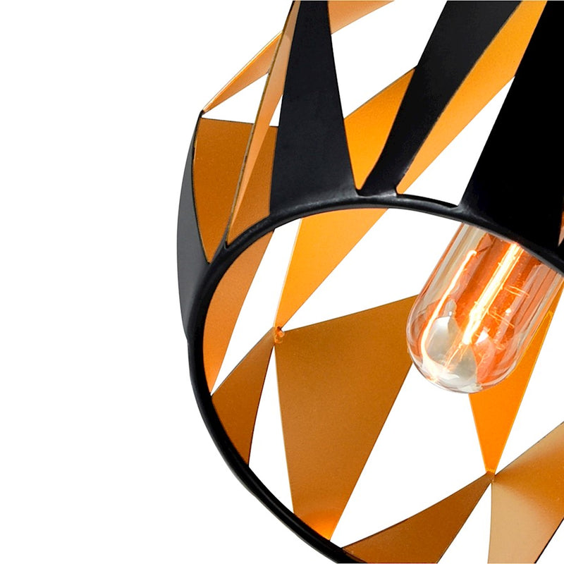CWI Lighting Oxide 1 Light 12" Down Pendant, Black/Copper