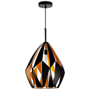 CWI Lighting Oxide 1 Light 20" Down Pendant, Black/Copper - 1114P20-1-271