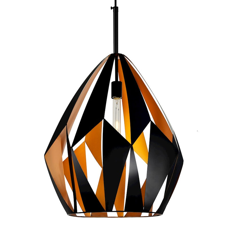 CWI Lighting Oxide 1 Light 20" Down Pendant, Black/Copper