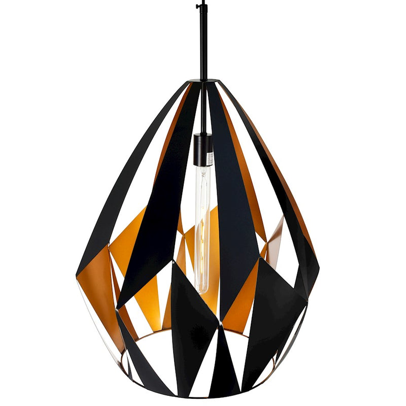 CWI Lighting Oxide 1 Light 20" Down Pendant, Black/Copper