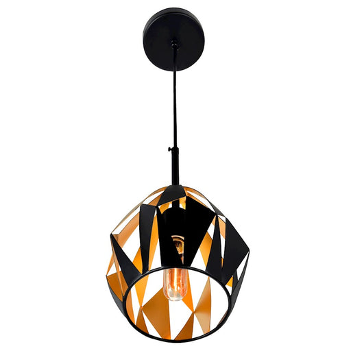 CWI Lighting Oxide 1 Light Down Mini Pendant, Black/Copper