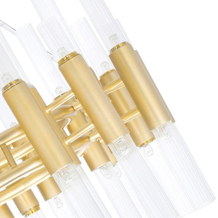 CWI Lighting Orgue 42 Light Down Chandelier, Satin Gold/Clear