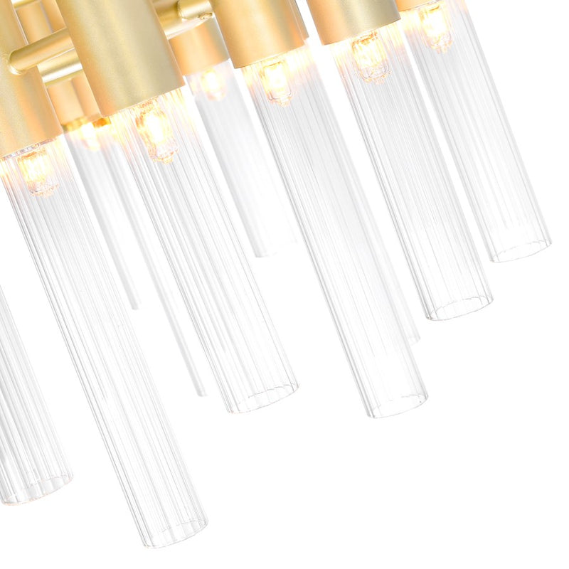 CWI Lighting Orgue 42 Light Down Chandelier, Satin Gold/Clear