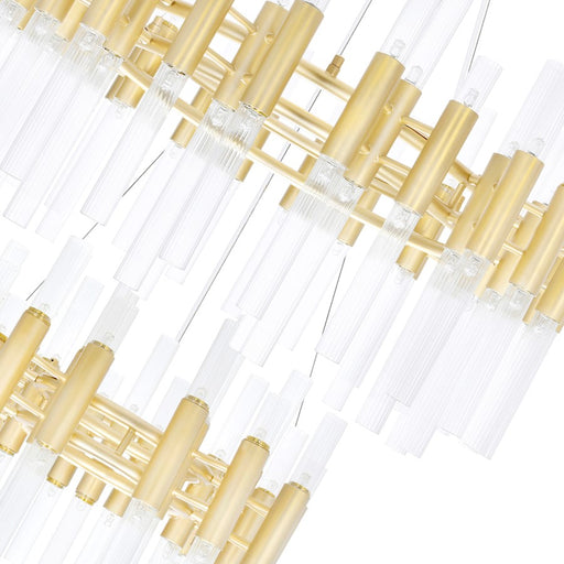 CWI Orgue 123 Light Down Chandelier, Satin Gold/Clear