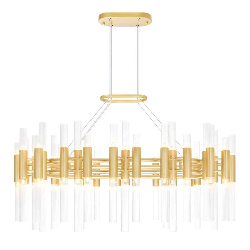 CWI Lighting Orgue 72-Lt 39" Down Chandelier, Satin Gold/Clear