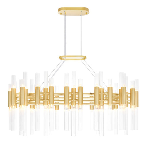 CWI Lighting Orgue 72-Lt 39" Down Chandelier, Satin Gold/Clear - 1120P39-72-602