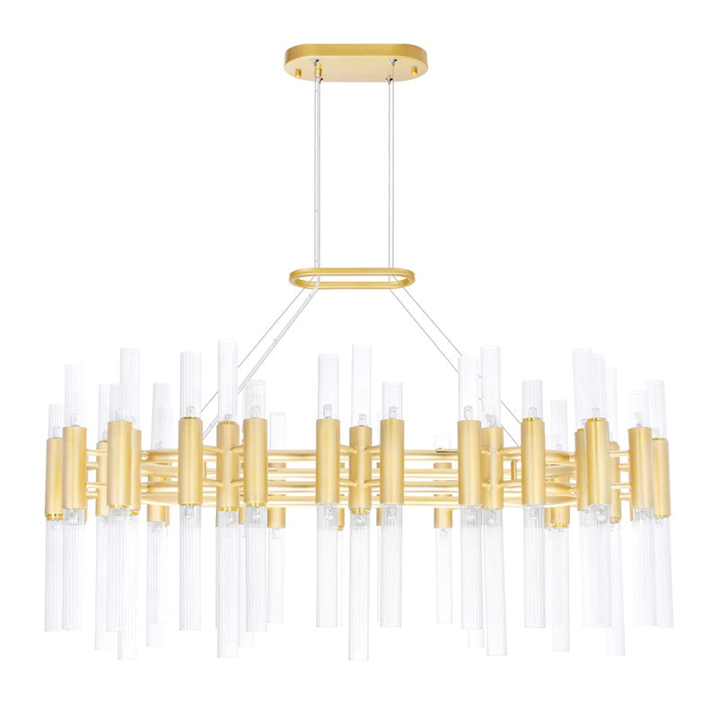 CWI Lighting Orgue 72-Lt 39" Down Chandelier, Satin Gold/Clear