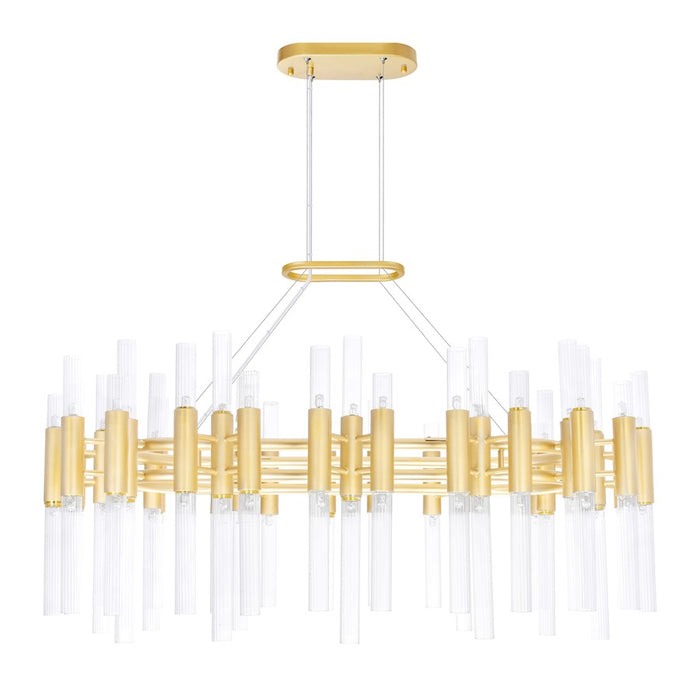 CWI Lighting Orgue 72-Lt 39" Down Chandelier, Satin Gold/Clear
