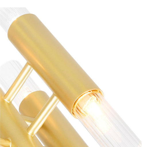 CWI Lighting Orgue 6 Light Wall Sconce, Satin Gold/Clear