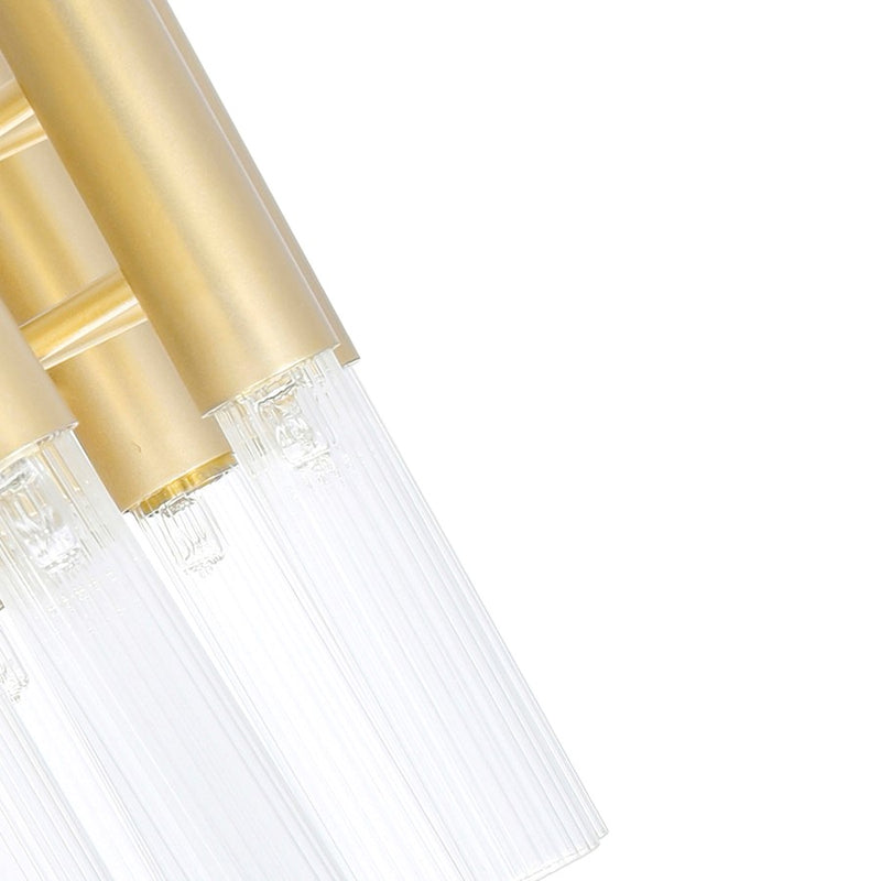 CWI Lighting Orgue 6 Light Wall Sconce, Satin Gold/Clear