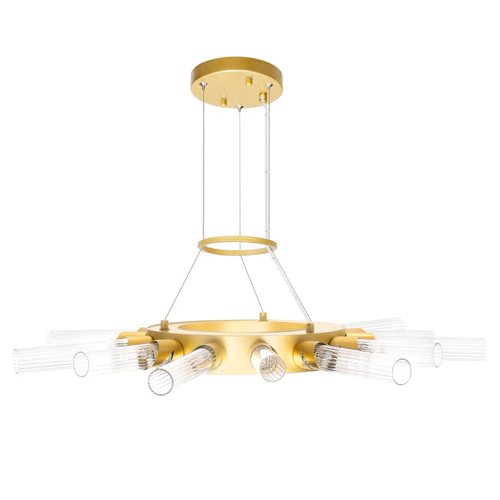 CWI Lighting Collar 21 Light Chandelier, Satin Gold/Clear