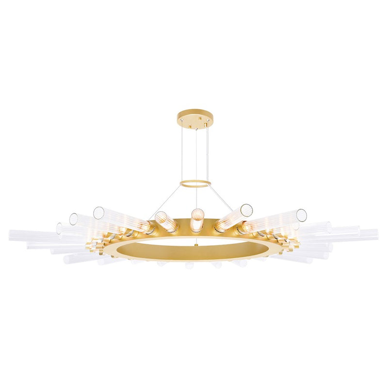 CWI Lighting Collar 28 Light Chandelier, Satin Gold/Clear
