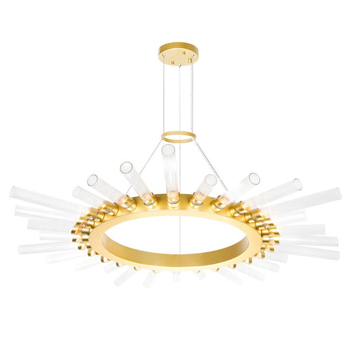 CWI Lighting Collar 28 Light Chandelier, Satin Gold/Clear
