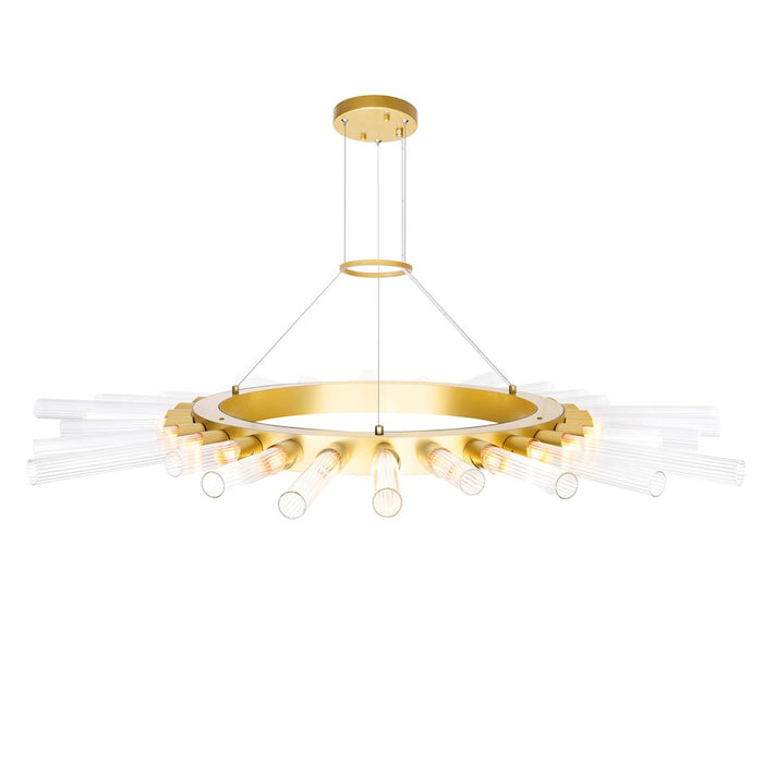 CWI Lighting Collar 28 Light Chandelier, Satin Gold/Clear